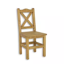 Židle z masivní borovice - 46x96x51 cm - Rustikal - světlý vosk