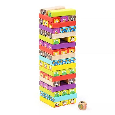 Barevná hra Jenga (velká) - zvířátka