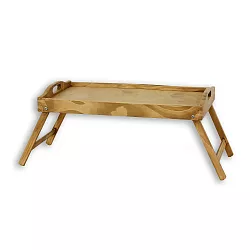 Jídelní tác na postel z borovicového dřeva 32x50cm - Rustikal - jasný vosk