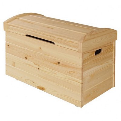 Truhla z masivní borovice 90x55x58cm - Ořech