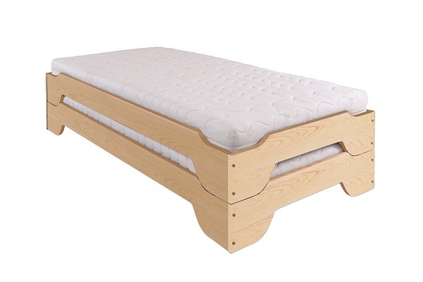 Postel z masivní borovice, stohovatelná 90x200cm - Borovice