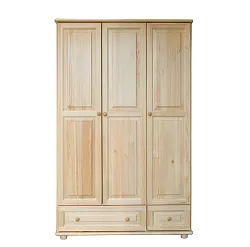 Skříň šatní kombinovaná z masivní borovice 120x60x190cm - Ořech