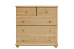 Komoda zásuvková z masivní borovice 100x47x100cm - Šedá