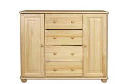 Komoda zásuvková z masivní borovice 118x47x100cm - Šedá