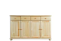 Komoda kombinovaná z masivní borovice 165x42x92cm - Šedá