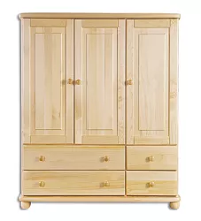 Komoda kombinovaná z masivní borovice 125x42x125cm - Šedá