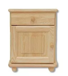 Noční stolek z masivní borovice 42x35x55cm - Šedá