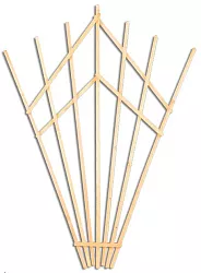 Mřížka na stěnu z masivního smrkového dřeva 104 x 170cm - Týk