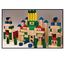 Stavebnice dřevěná barevná 180 ks