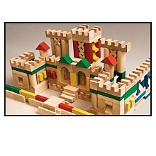 Stavebnice dřevěná barevná 210 ks 