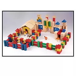 Stavebnice dřevěná barevná 250 ks