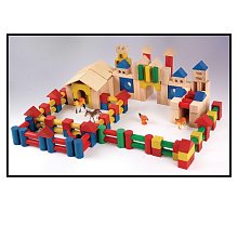 Stavebnice dřevěná barevná 250 ks