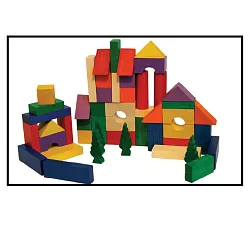 Stavebnice dřevěná barevná 50 ks
