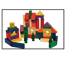 Stavebnice dřevěná barevná 50 ks