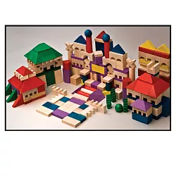 Stavebnice XL dřevěná barevná 200 ks 
