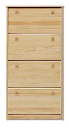 Botník s výklopnými zásuvkami z masivní borovice 72x29x150cm - Šedá