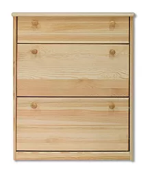 Botník s výklopnými zásuvkami z masivní borovice 72x29x98cm - Šedá