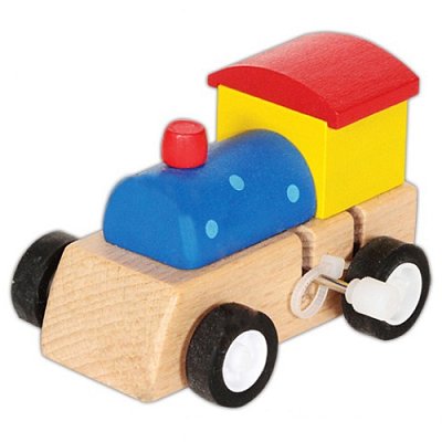 Dřevěná mašinka modrá