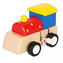 Dřevěná mašinka červená