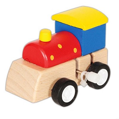 Dřevěná mašinka červená