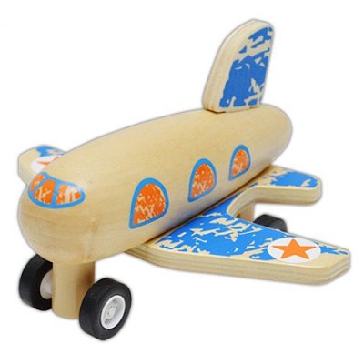 Dřevěné letadlo modré