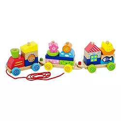 Dřevěný obrázkový vláček