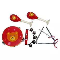 Dřevěná hudební sada s medvídkem (5 ks) 