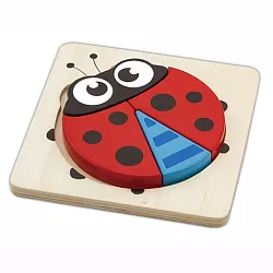 Dřevěné puzzle - Beruška - 4 dílky