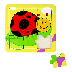 Veselé dřevné puzzle - Beruška