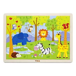 Dřevěné puzzle - Les - 24 dílků