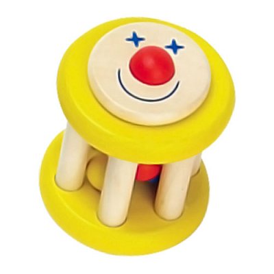 Dřevěné chrastítko žluté