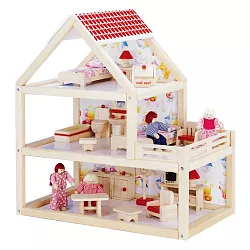 Dřevěný domeček pro panenky (53 cm)