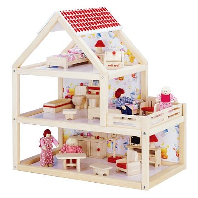 Dřevěný domeček pro panenky (53 cm)