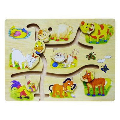 Dřevěné bludiště - Domácí zvířátka