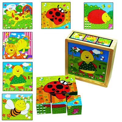 Dětské dřevěné kostky - Medvídek