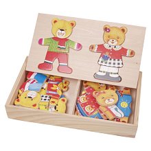Dřevěná oblékací hra - 2 medvídci
