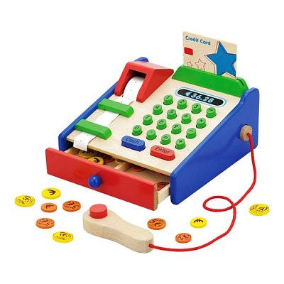 Dřevěná pokladna do obchodu