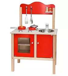 Dřevěná kuchyňka červená 
