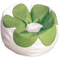 Sedací pytel - Flower 90x90x55cm - Koženka žlutá/modrá