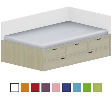 Dětská postel 120x200cm s úložným prostorem Anna - Brilliant white