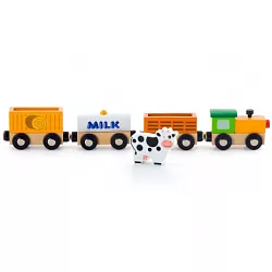 Dřevěný vláček s vagónky (farma)