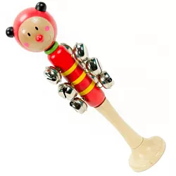 Drewmax 4039-A - Dřevěné chrastítko do ruky-Beruška