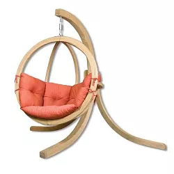 KOKO - křeslo závěsné z masivního smrkového dřeva 230x195x120cm - Šedá