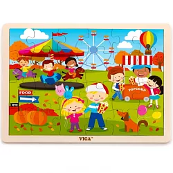 Dřevěné puzzle - Na pouti - 24 dílků