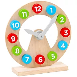 Dřevěné stojací hodiny - Učíme se čas 