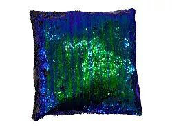 Povlak na polštářek flitrový - modro-zelený