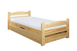 Postel z masivní borovice s výklopným úložným prostorem 90x200cm - Šedá