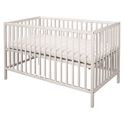 Dřevěná postýlka z masivního přírodního buku š.60dl.120cm - Bílá