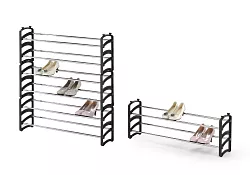 Stohovatelný botník 62-115x18x33cm - Černá