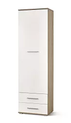 Policová skříň 60x40x200cm - Bílá/dub sonoma